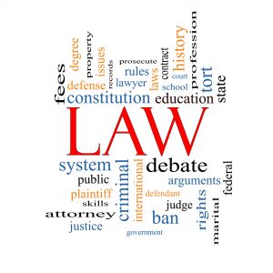 Law Word Cloud Concept with great terms such as defense, attorney, school, court and more.